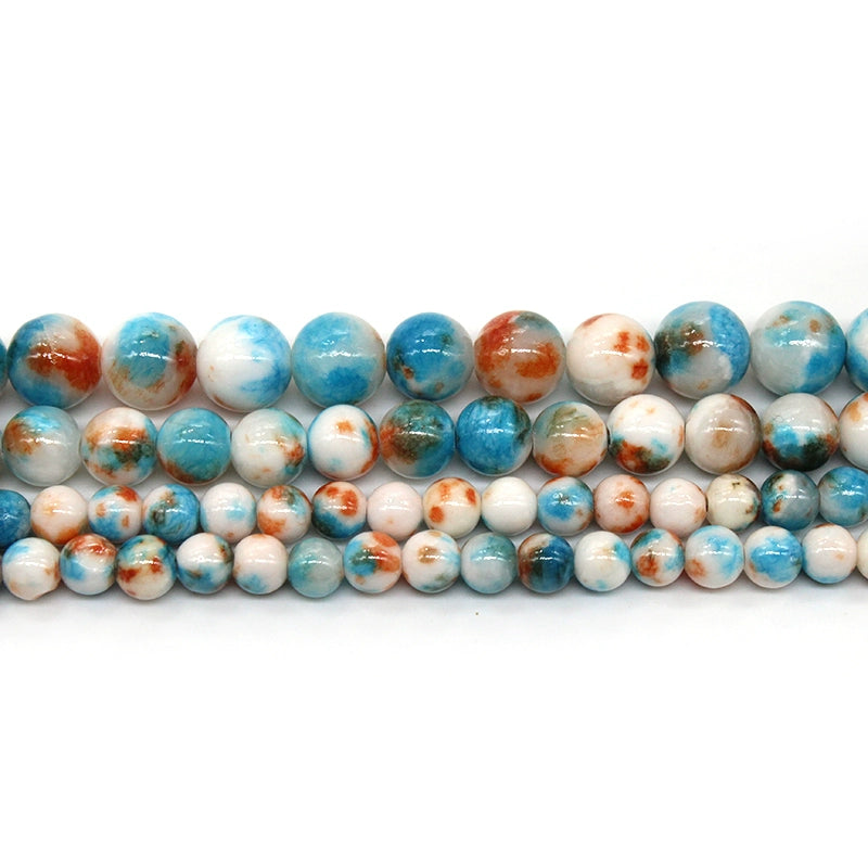 Blue, white and orange Persian jade
