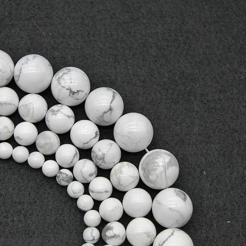 Natural white turquoise DIY hand-woven round beads