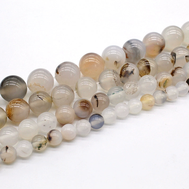 Black flower agate loose beads diy hand-woven material