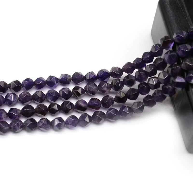 Large cut natural Brazilian amethyst loose beads
