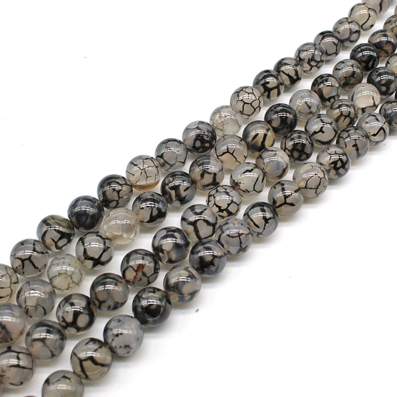 Black dragon stone loose beads round beads DIY hand-woven beads