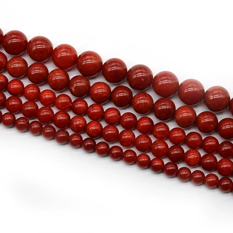 Red Burmese Jade Chalcedony Loose Beads DIY Hand-woven Crystal