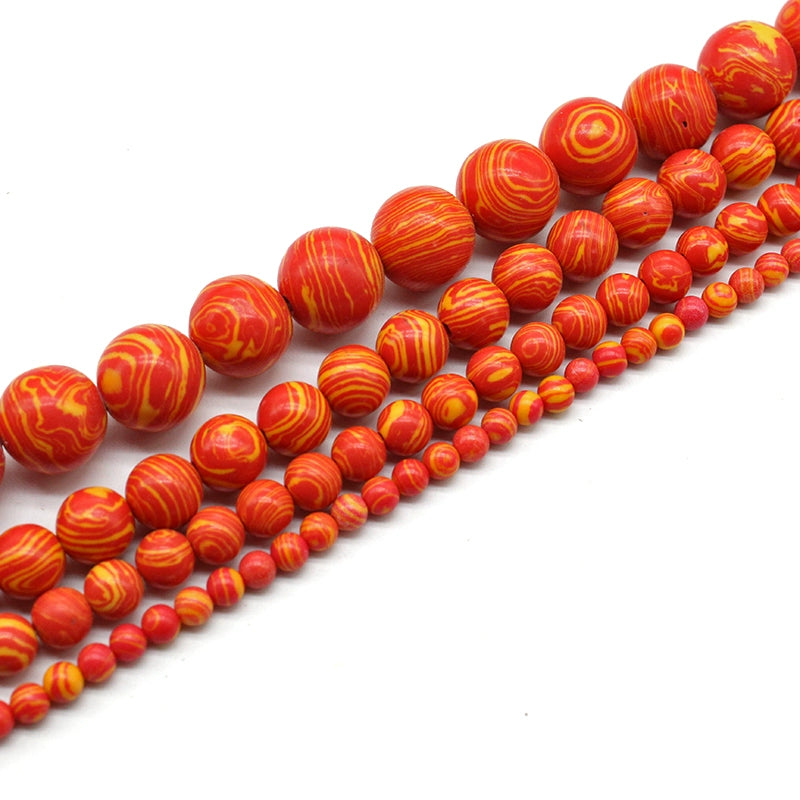 Synthetic red malachite loose beads diy hand-woven beads