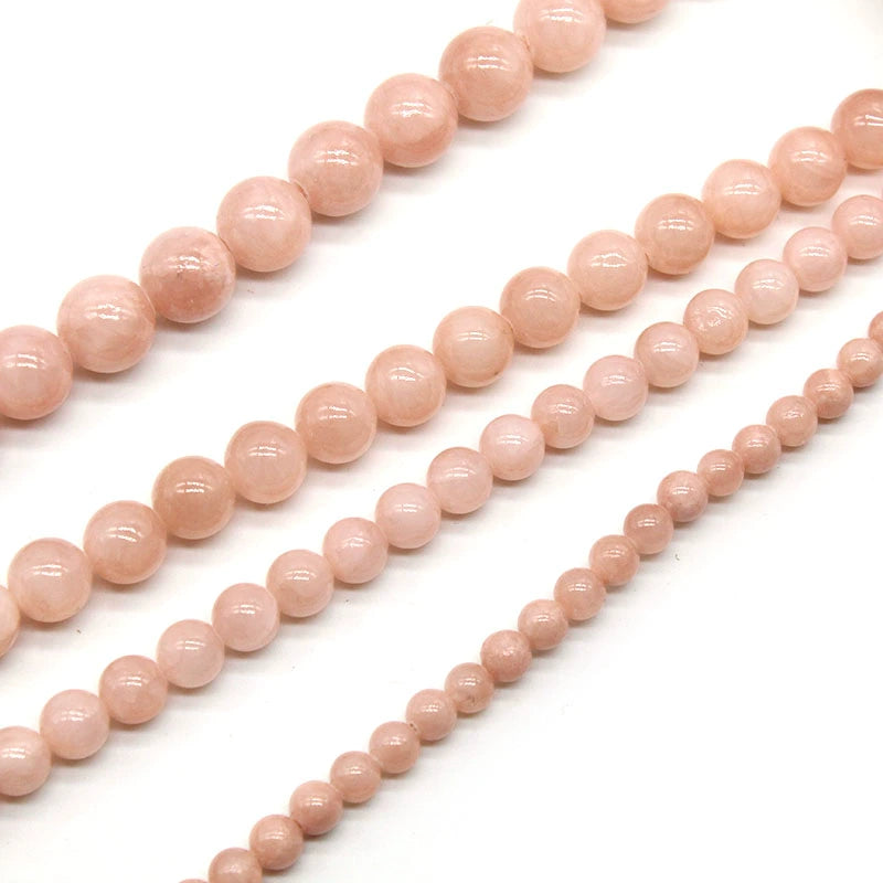 Flesh-colored beige jade round beads DIY jewelry accessories