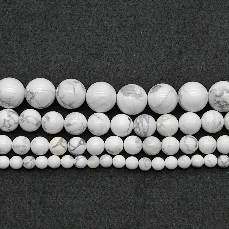 Natural white turquoise DIY hand-woven round beads