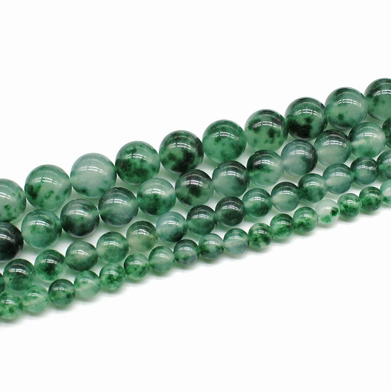 Floating green chalcedony crystal jade round beads semi-finished DIY handmade beads