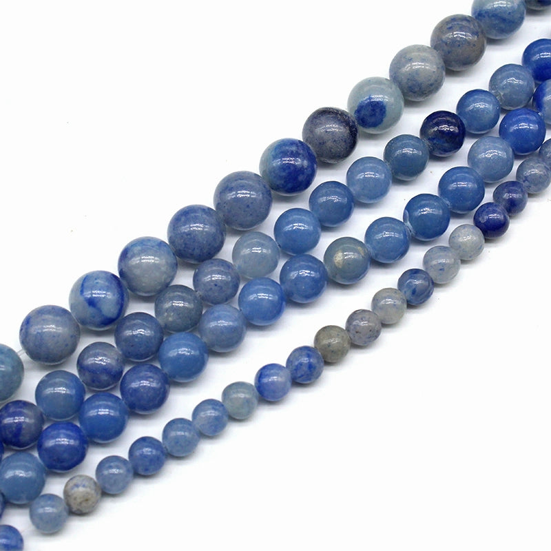 Blue aventurine round beads crystal agate DIY hand-woven materials