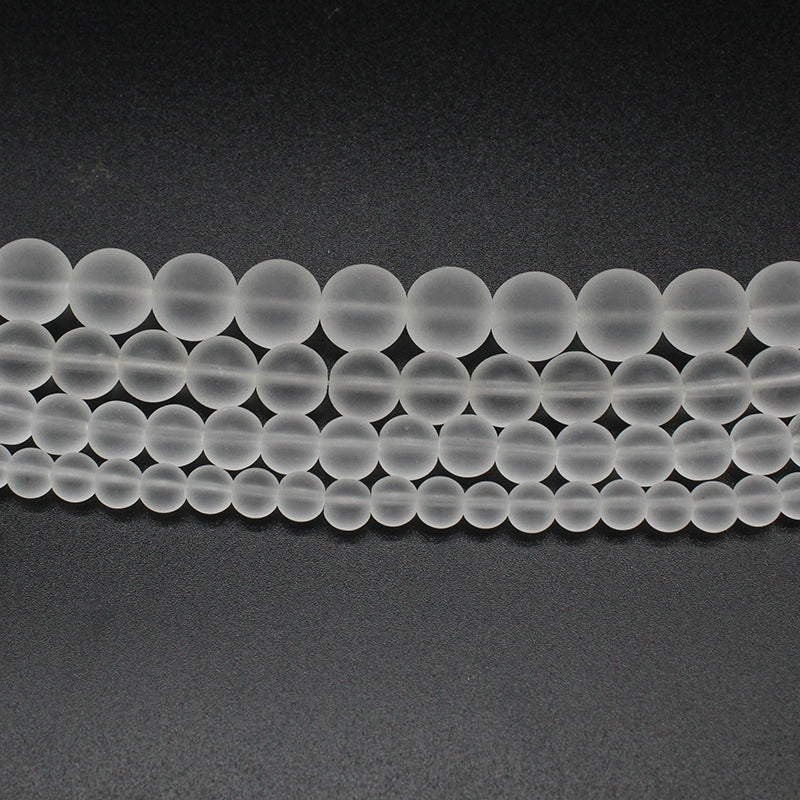 Frosted matte white glass loose beads DIY hand-woven materials