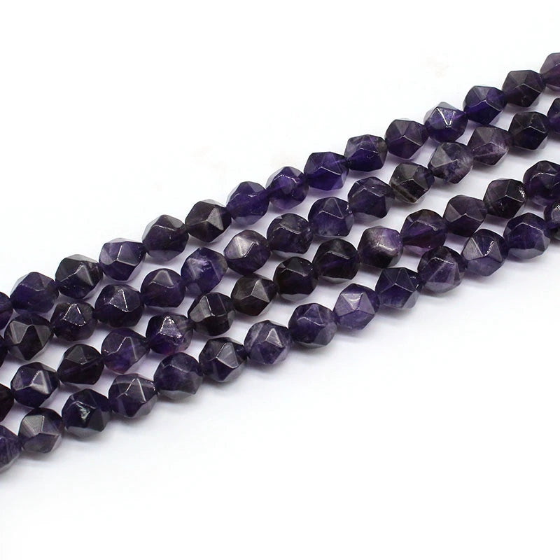 Large cut natural Brazilian amethyst loose beads