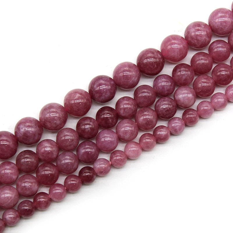 Purple peach chalcedony round beads DIY hand-woven bracelet