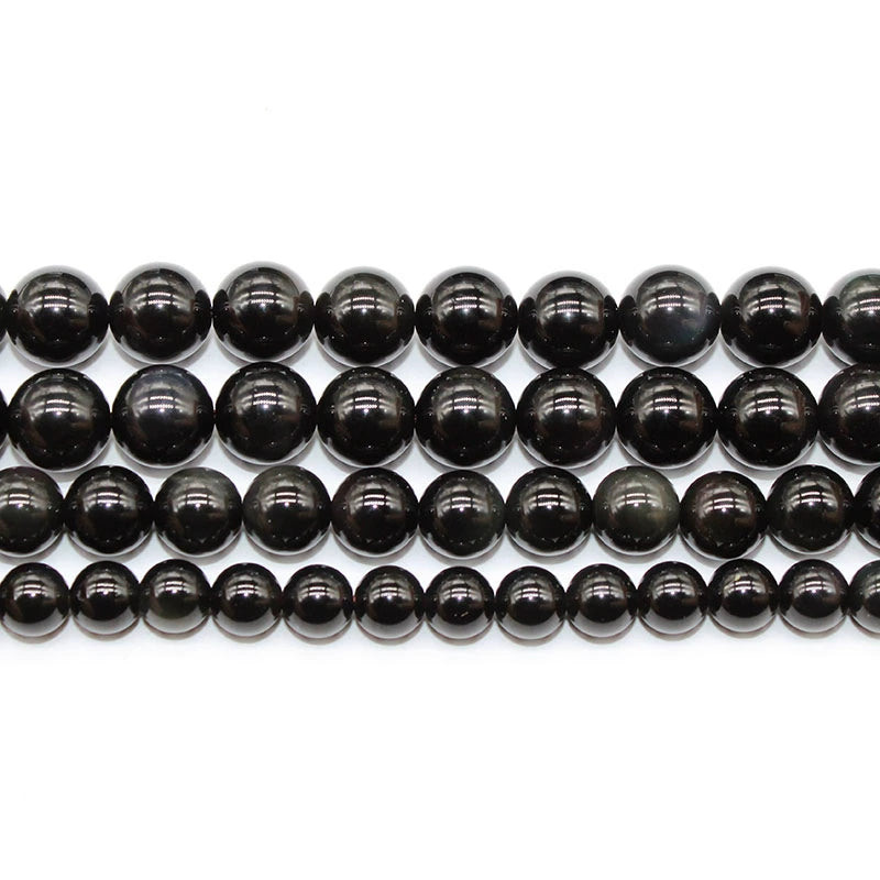Natural stone color obsidian loose beads DIY hand-woven materials crystal