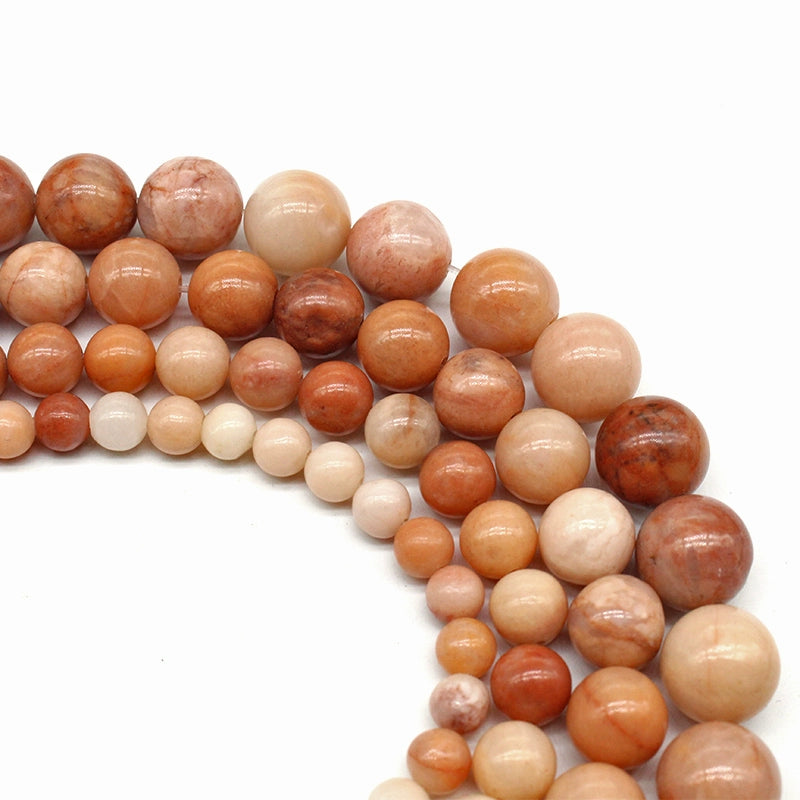 Pink aventurine loose beads crystal jade semi-finished product DIY hand-woven beads