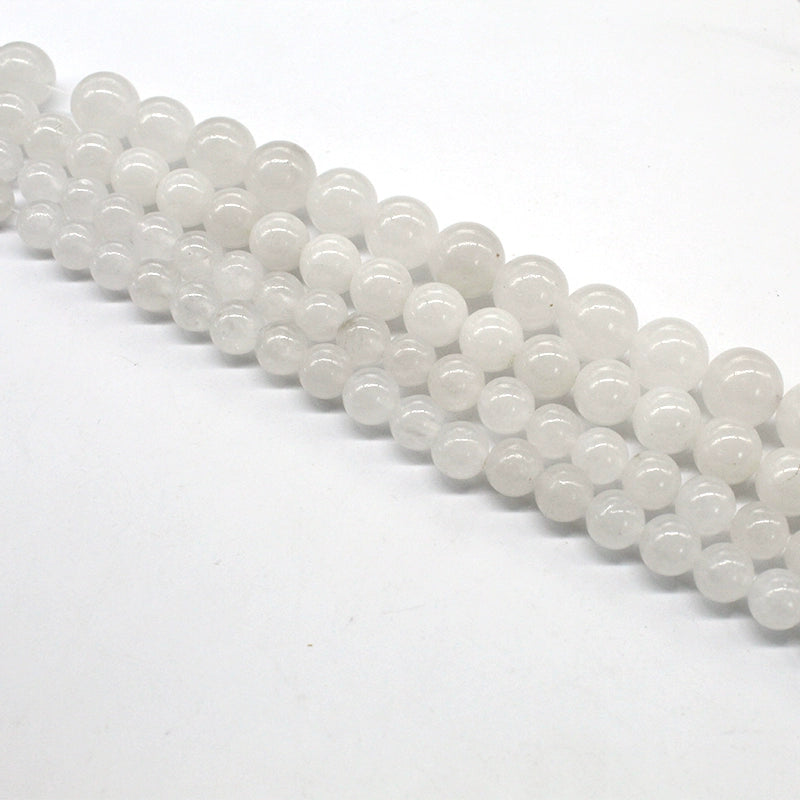 White chalcedony loose beads round bead bracele