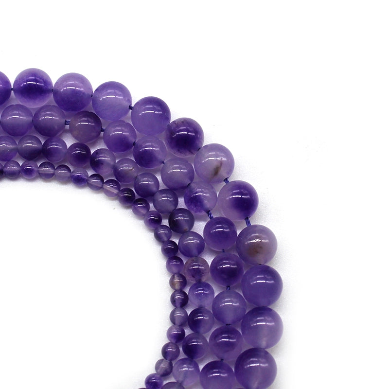Purple floating flower chalcedony loose beads bracelet
