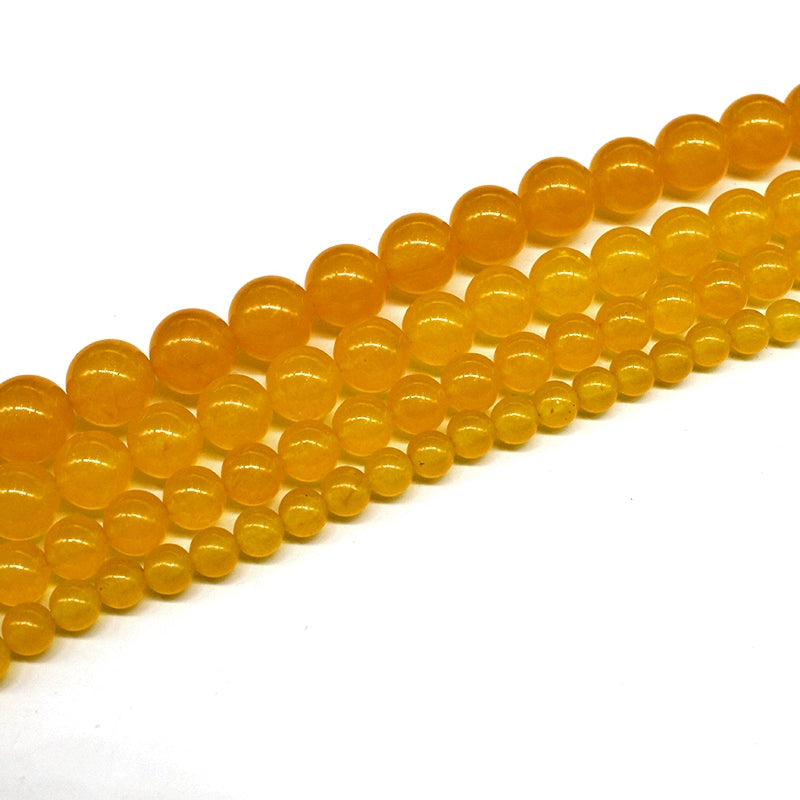 Yellow chalcedony loose beads semi-finished DIY handmade crystal beads