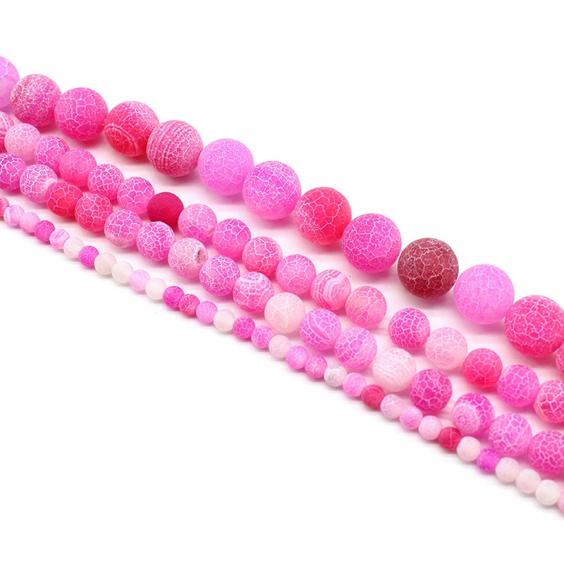 Rose red weathered agate round beads semi-finished accessories
