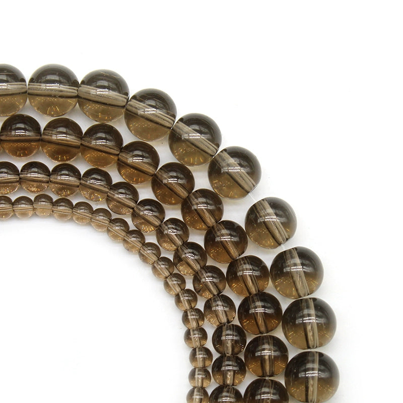 Brown glass loose beads round beads DIY hand-woven