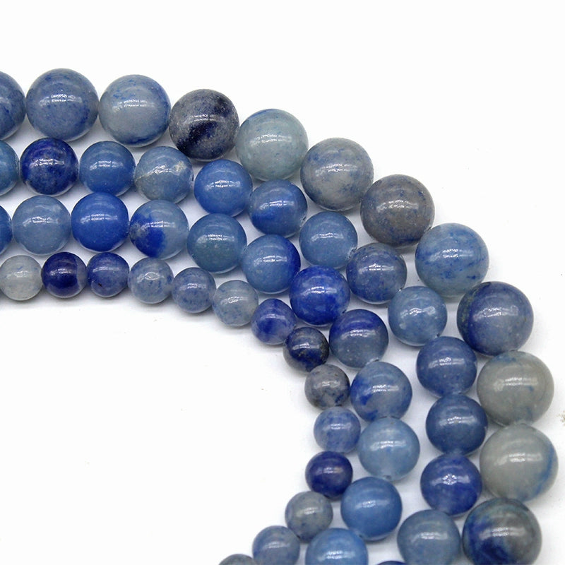 Blue aventurine round beads crystal agate DIY hand-woven materials