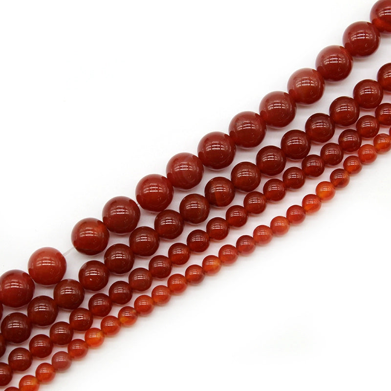 Natural stone red agate loose beads