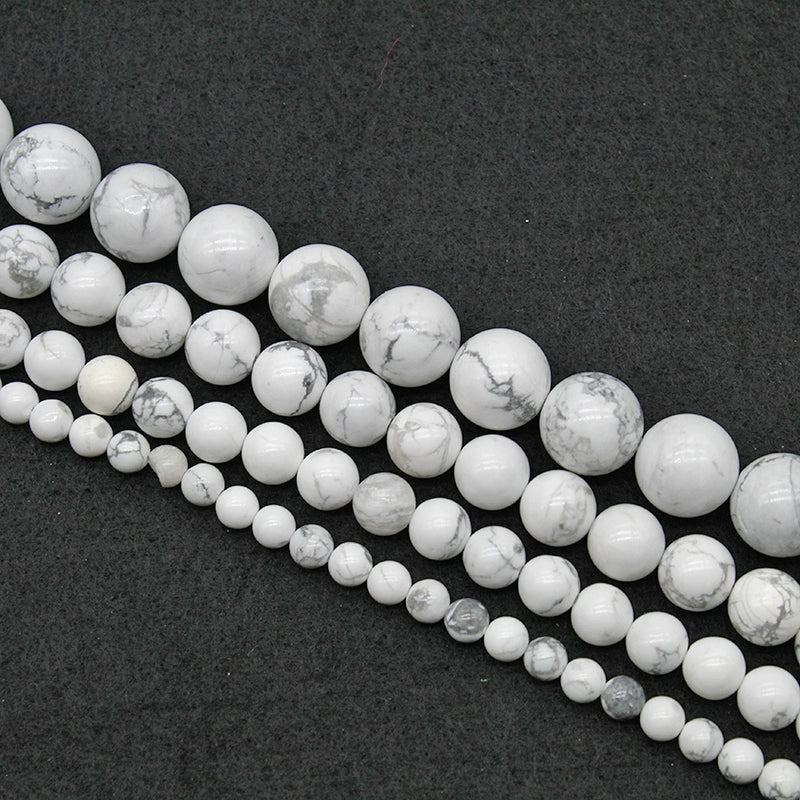 Natural white turquoise DIY hand-woven round beads