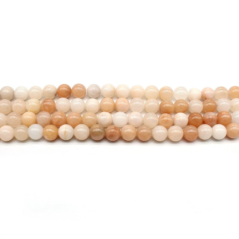 Light pink aventurine loose beads DIY hand-woven material crystal