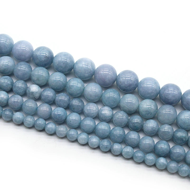Aquamarine loose beads DIY hand-woven materials