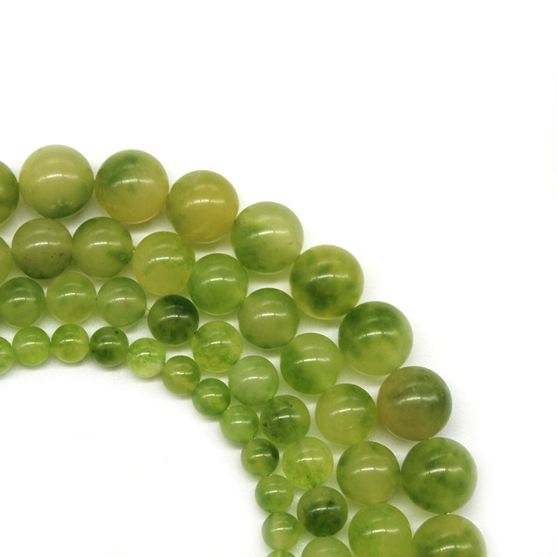 Yellow-green floating flower chalcedony loose beads round bead bracelet