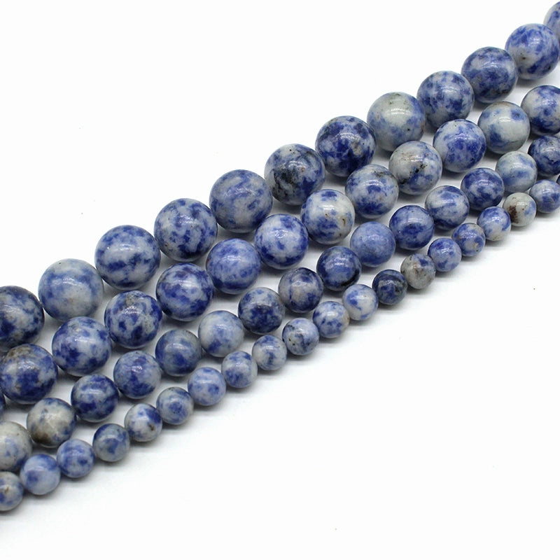 Blue dot stone round beads DIY hand-woven materials