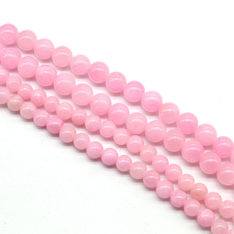 Pink beige jade round beads crystal agate DIY hand-woven materials