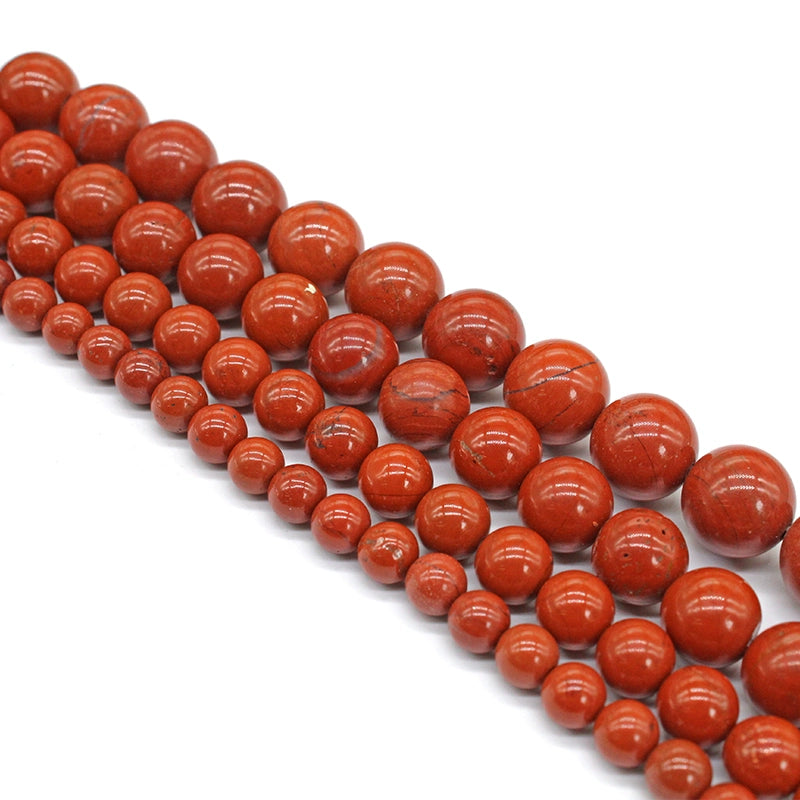 Red stone loose beads round beads DIY hand-woven materials