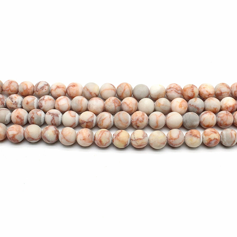 Frosted matte red network stone loose crystal beads for DIY hand-woven materials