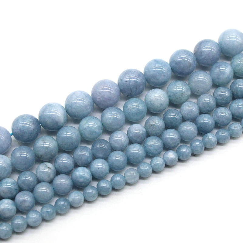 Aquamarine loose beads DIY hand-woven materials