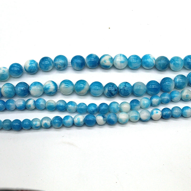 Blue Persian jade loose beads DIY hand-woven materials