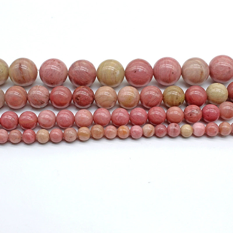 Natural rhodochrosite loose round beads DIY hand-woven crystal