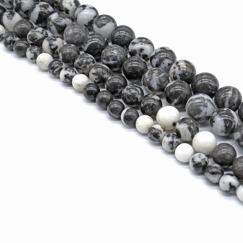 Black and white zebra stone loose beads DIY hand-woven materials