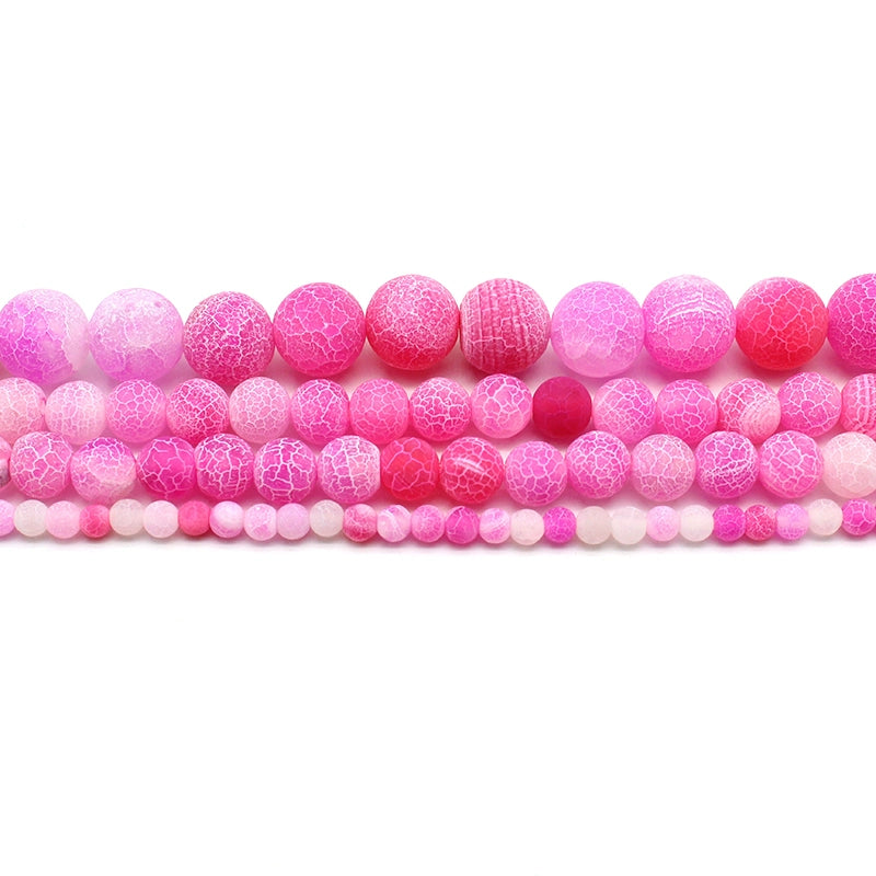 Rose red weathered agate round beads semi-finished accessories