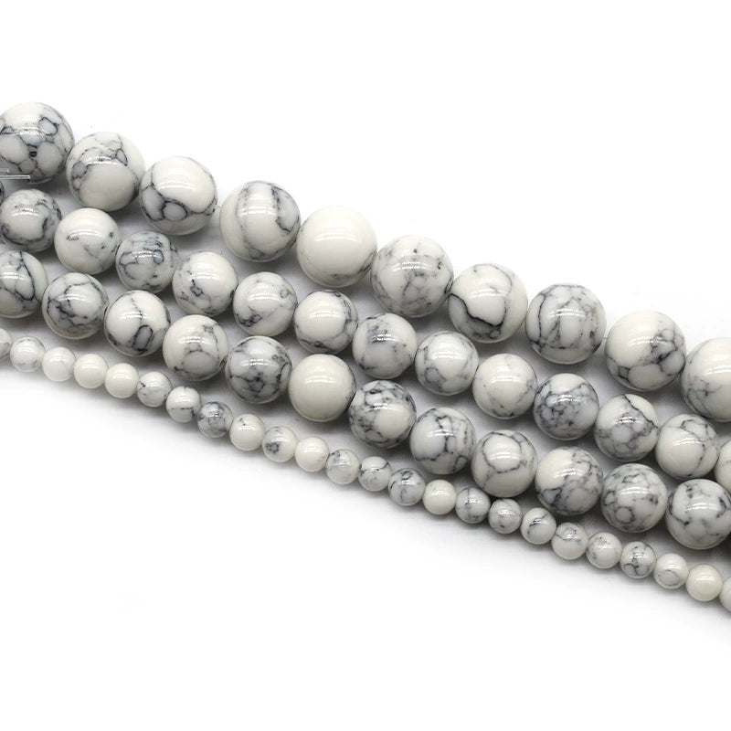 Synthetic white turquoise loose beads DIY hand-woven materials