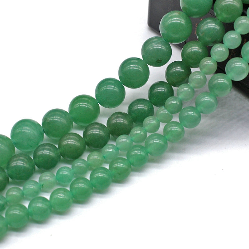 Green aventurine loose beads round beads crystal agate DIY hand-woven materials