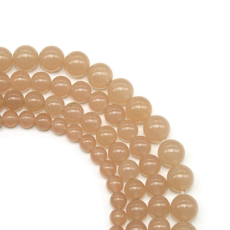 Flesh-colored chalcedony loose beads necklace semi-finished product