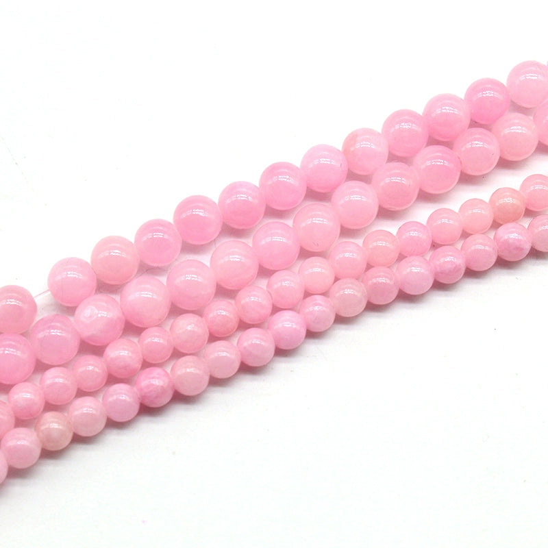 Pink beige jade round beads crystal agate DIY hand-woven materials