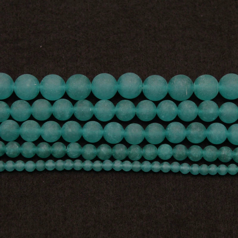 Frosted matte clear amazonite chalcedony loose crystal beads for DIY hand-woven materials