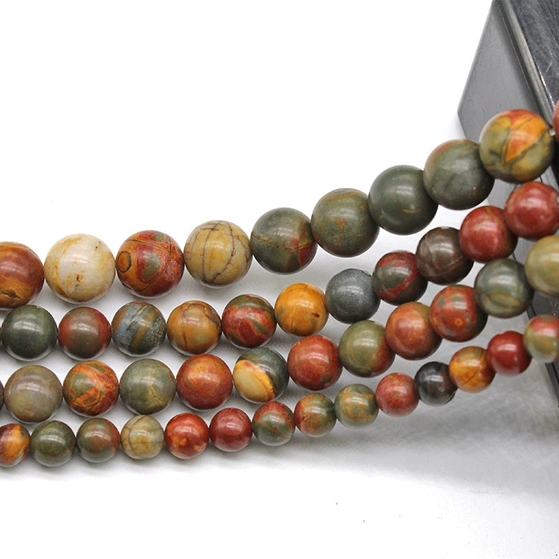 Natural Picasso loose beads round beads