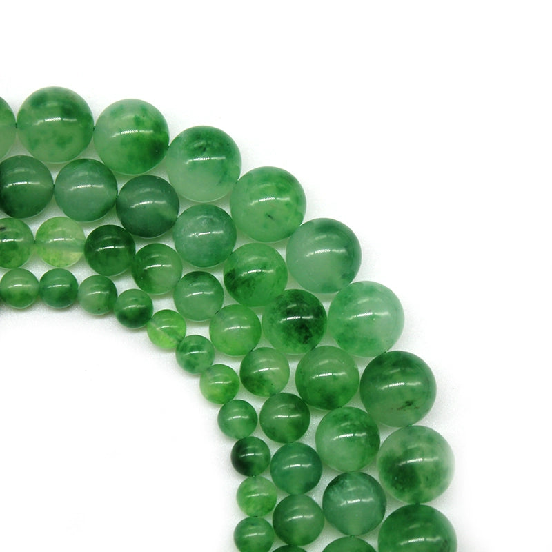 Green floating flower chalcedony loose beads DIY handmade bracelet
