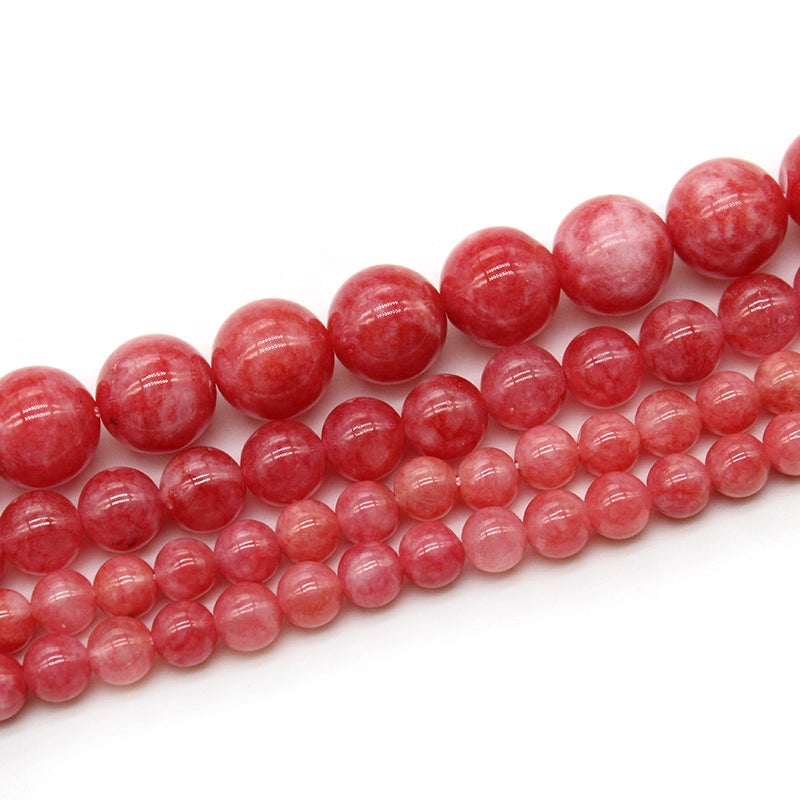 Peach pink chalcedony crystal agate DIY handmade bracelet