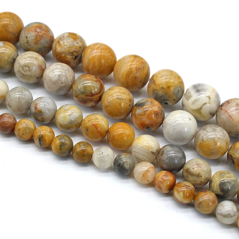 Natural crazy agate loose beads and round beads DIY hand-woven beads