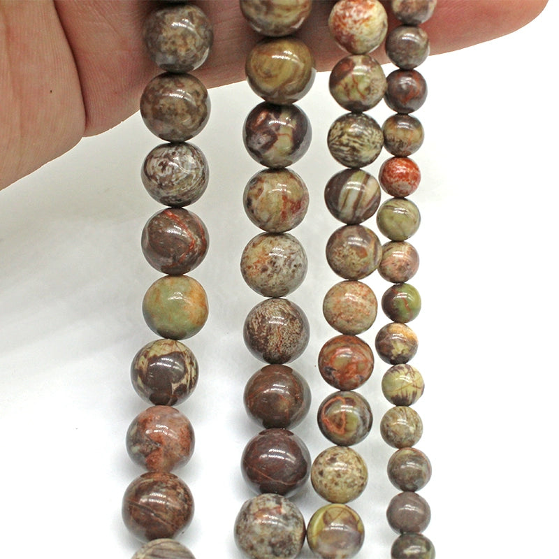Flower agate loose beads DIY hand-woven materials