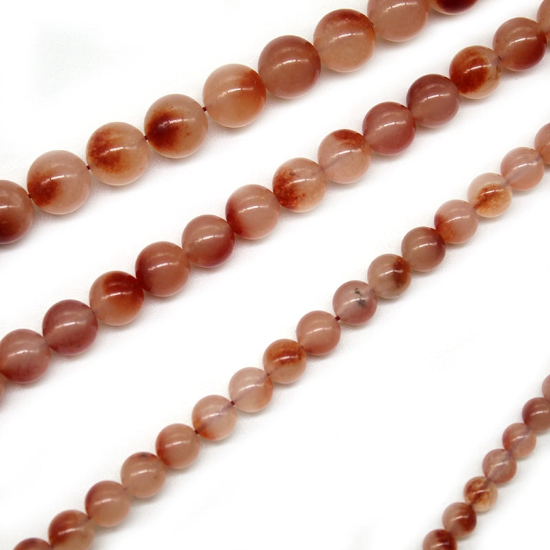 Orange-red floating flower chalcedony crystal jade DIY handmade weaving beads