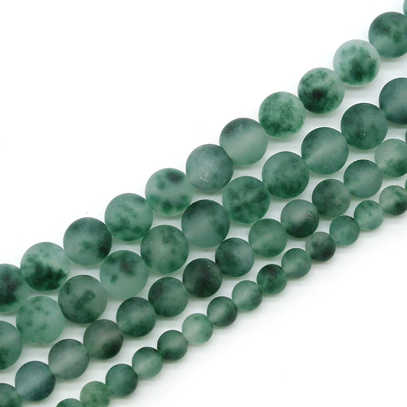 Frosted matte green chalcedony loose crystal beads for DIY hand-woven materials
