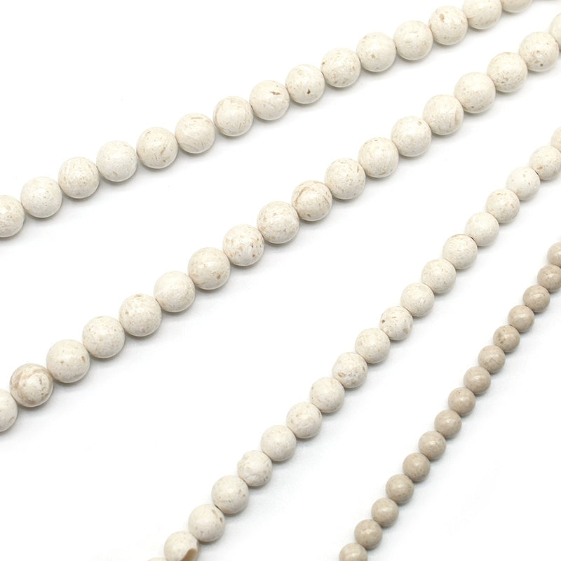 Optimized synthetic white fossil loose beads DIY hand-woven