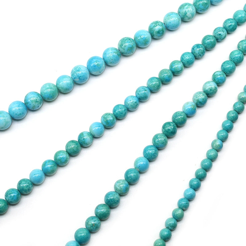 Synthetic blue fossil loose beads DIY handmade bracelet